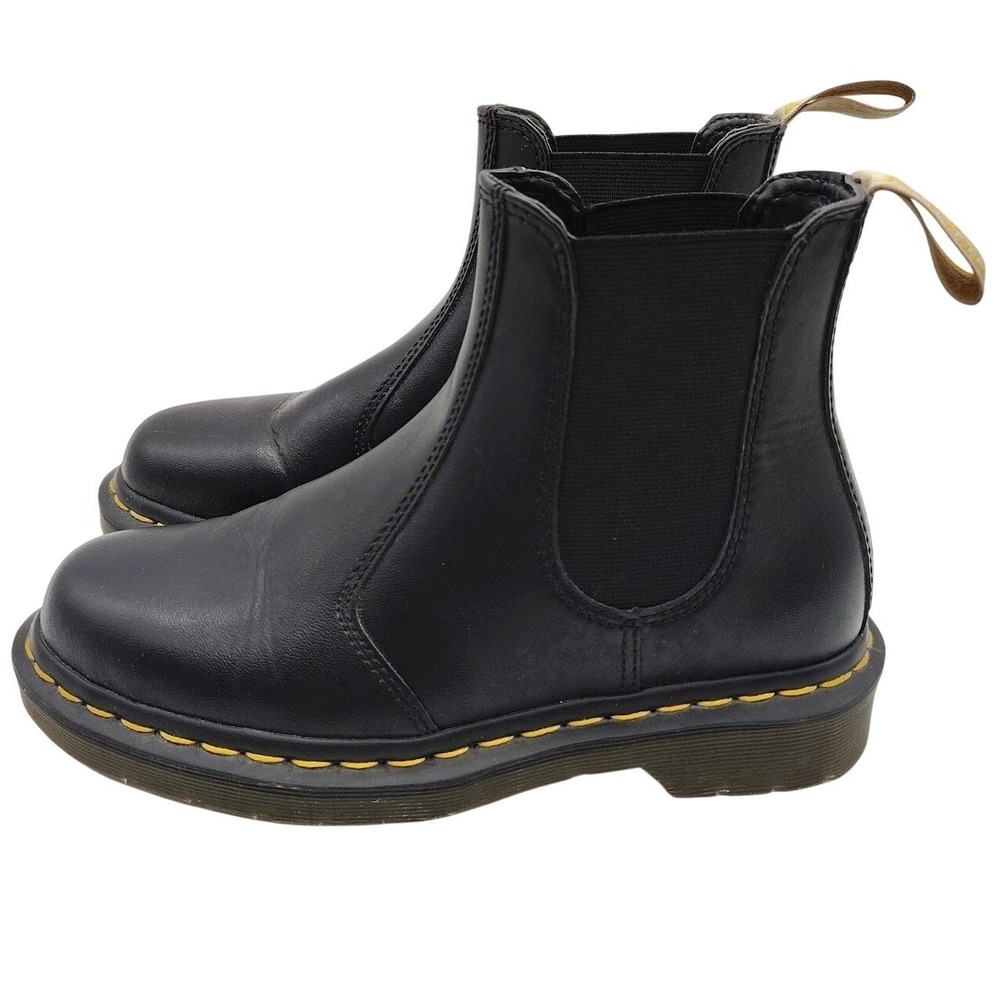 DR. MARTENS US Womens 6 EU 37 Black Vegan Leather 2976 Chelsea Boots No Insoles